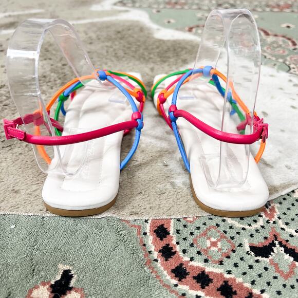 NEW Mercedes Castillo | Camille Colorful Leather Strappy Flats Sandals NWOB 8.5 - Picture 8 of 10